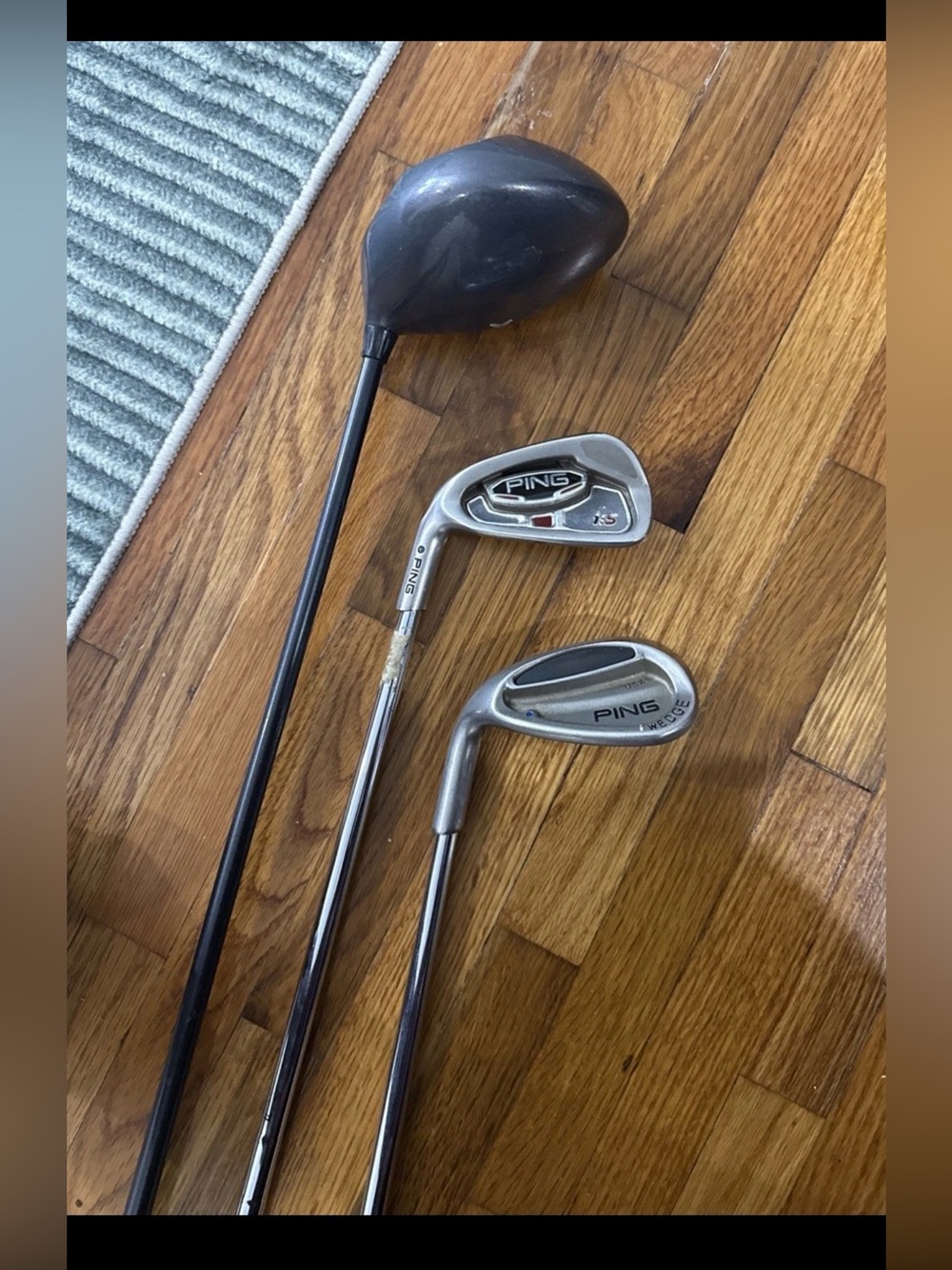 MENS GOLF CLUBS PING IRON, PING WEDGE, & CALLAWAY DRIVER BIG BERTHA. LEFT HAND!